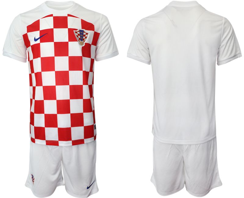 Men 2022 World Cup National Team Croatia home white blank Soccer Jersey